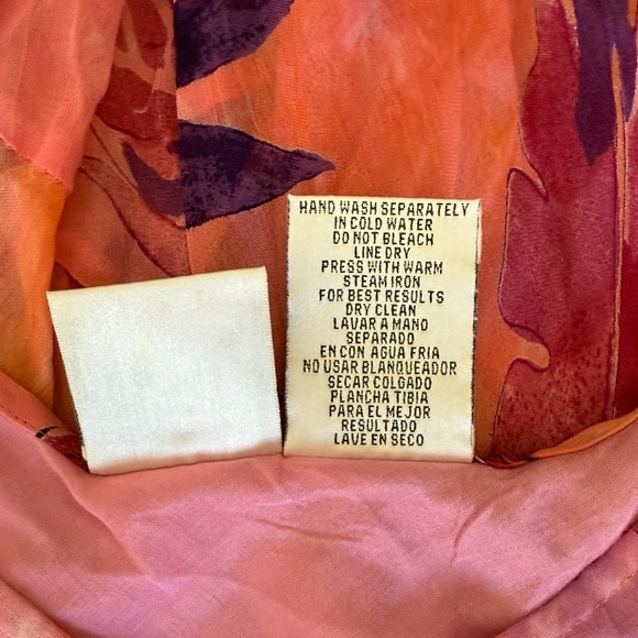 Vintage PHOOL Bright & Colorful Floral Dress Ruffle Asymmetrical Hem Rare 90s - Picture 15 of 15